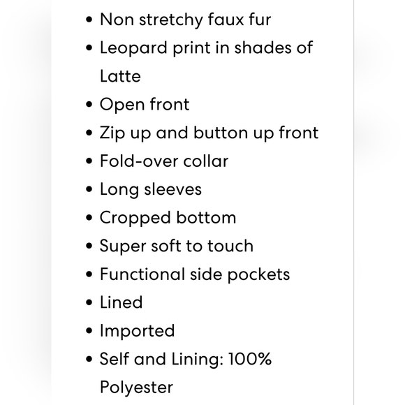 Ivory leopard print faux fur cropped jacket - Picture 5 of 6